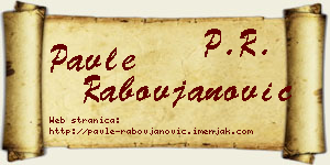 Pavle Rabovjanović vizit kartica